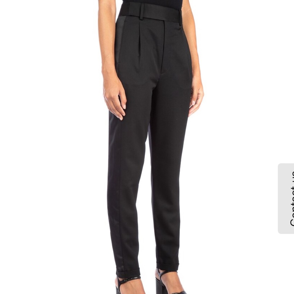 Saint Laurent High Waisted Tailored Black Trousers